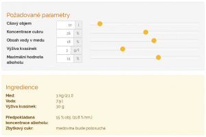 Kalkulátor pro přípravu roztoku medoviny